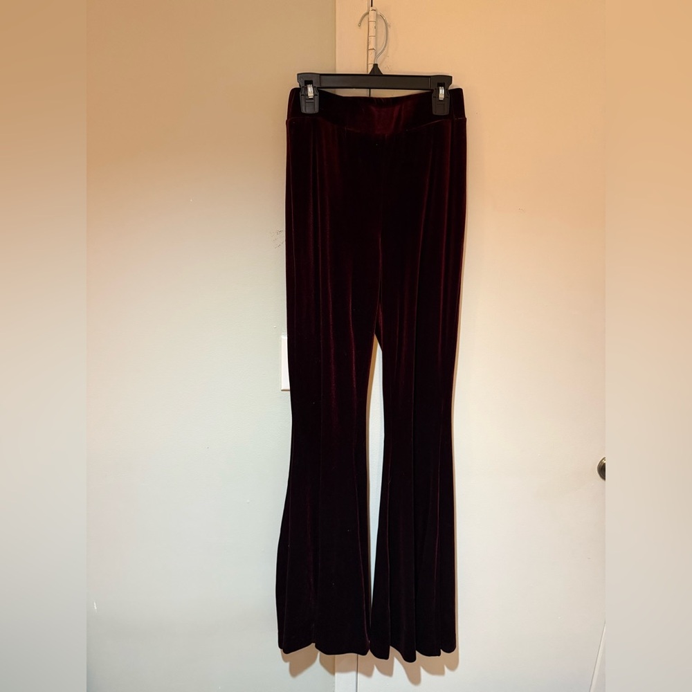 NWOT Nasty Gal Burgundy Boot Cut Flare Pants - Picture 3 of 5